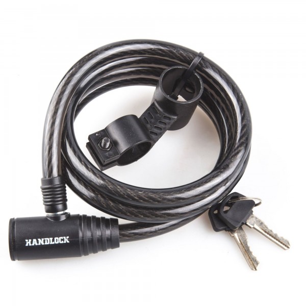 Candado bici llave 12x1800mm. negro