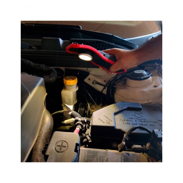 Lampara LED COB Recargable USB con Protección para Polvo 1800 Lumen 2 Intensidades con Base Magnética Rotativa de 180º y Gancho