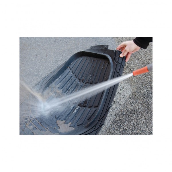 Set de 4 Alfombras Universales, Delanteras y Traseras con Antideslizante y Recortables, Gris (Sand), SIN Puente