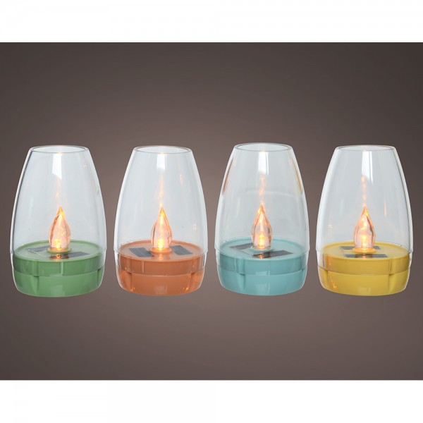 Luz de mesa solar efecto llama 895850 colores / modelos surtidos (pack 2 unidades)