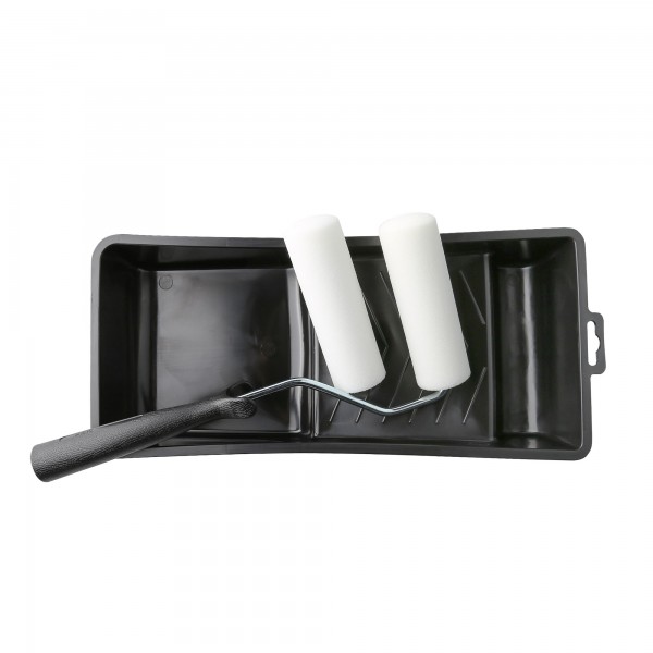 Cubeta esmaltar y rodillo 11 cm