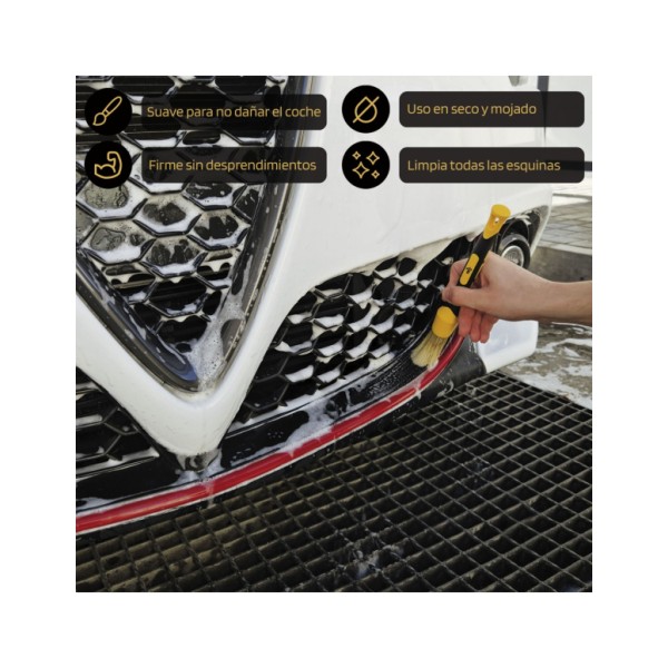 Set de Pinceles Detailing Billionaire Ideal para Limpieza Coche Kit Detailing de 3 Pinceles Limpieza de Detalle