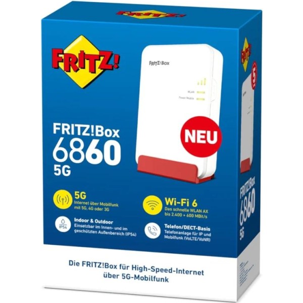 Fritz! box6860 5g router wifi6 4x4 mimo nanosim