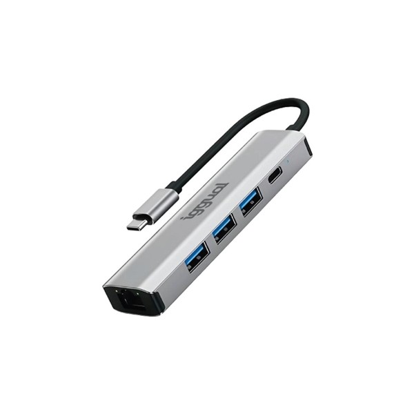 Iggual hub tipo c 5 puertos 3xusb + rj45 + tipo c