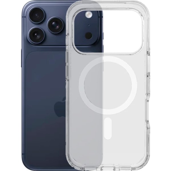 Jc trasera de silicona transparente compatible con magsafe / apple iphone 17 pro max